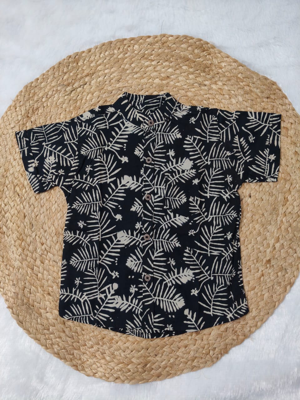 Black & Cream Tropical Fern image 1